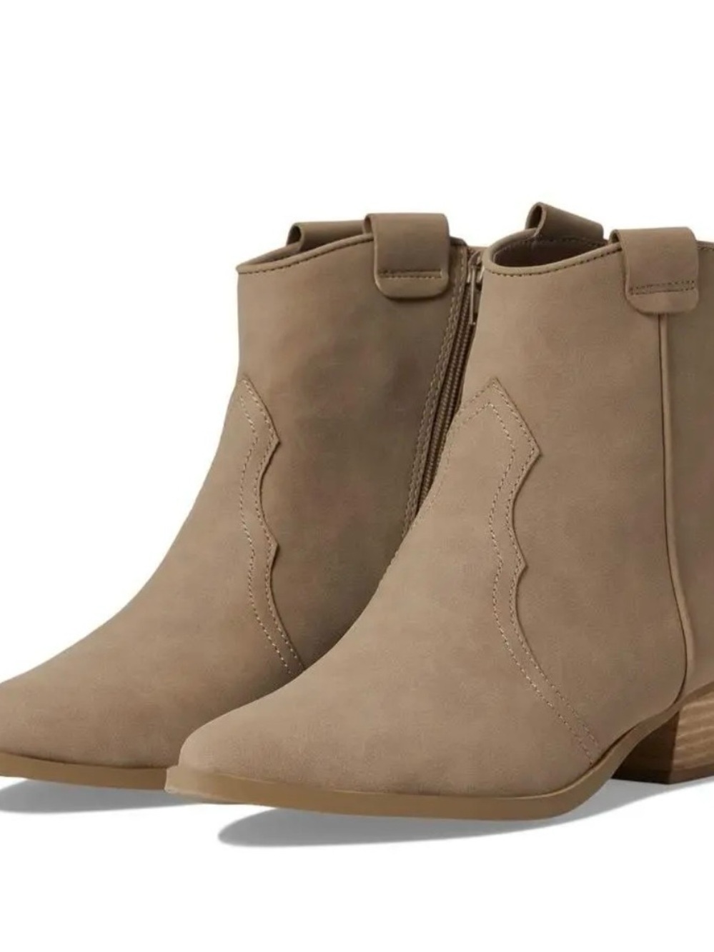 DV by Dolce Vita Taupe Western-Trim Ankle Booties